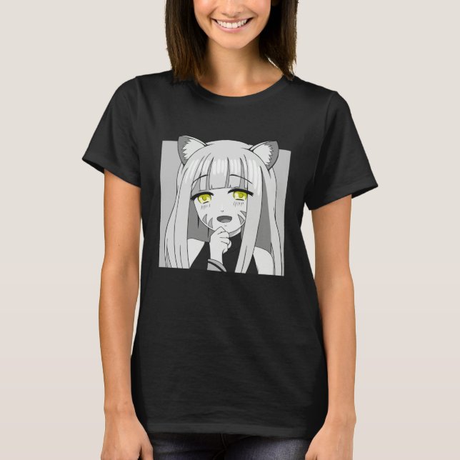 T-shirt Cute Chibi Neko Girl with Smug Smile (Devant)