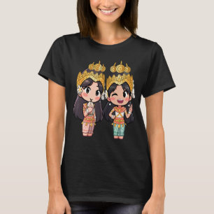T-shirt Cute Chibi Style Cambodian Khmer Apsara Bff ami