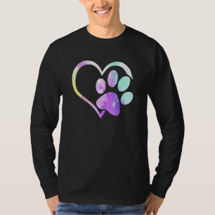 T-shirt Cute Chien Paw Prin Psychedelic Tie Dye Rottweiler