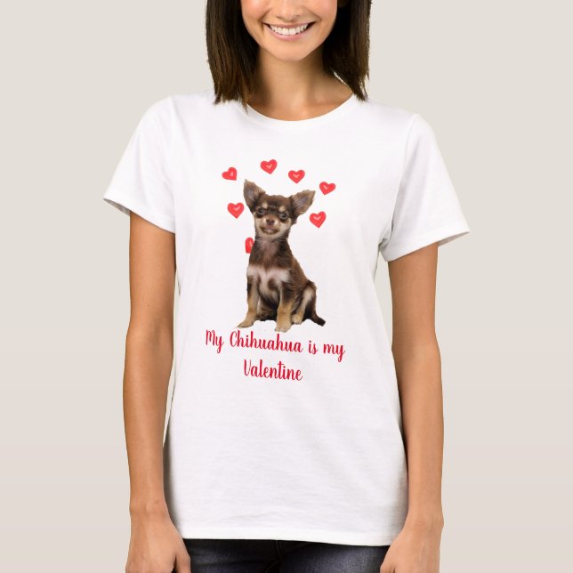 T-shirt Cute Chihuahua Valentine pour Amoureux de les chie (Devant)