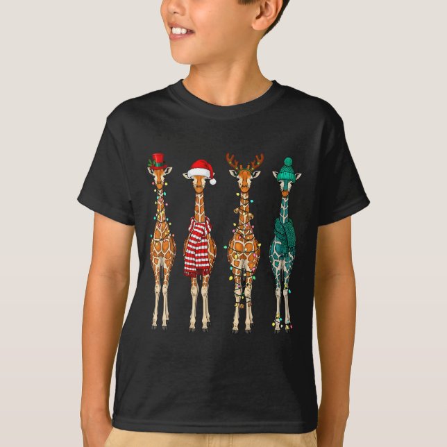 T-shirt Cute Christmas Giraffe Funny Animal Lover Gift Kid (Devant)