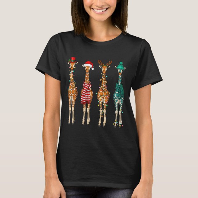 T-shirt Cute Christmas Giraffe Funny Animal Lover Gift Kid (Devant)