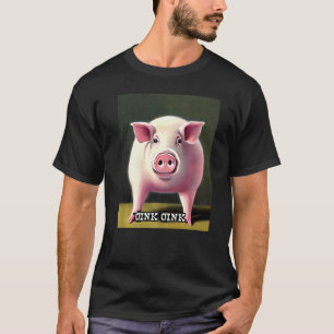 T-shirt Cute Cochon Piggie Rose rose 30