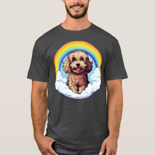 T-shirt Cute Cockapoo Rainbow Cloud Kawaii Chien Heureux C