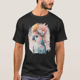 T-shirt Cute Cockatoo Parrot Oiseau Fleur Couronne Animaux