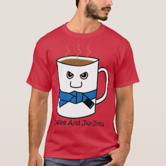 T-shirt Cute Coffee et Jiujitsu Mug Blue Belt