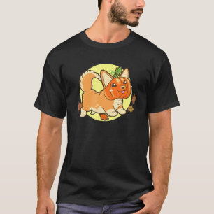 T-shirt Cute Corgi Chien Citrouille Halloween La Nuit Peur