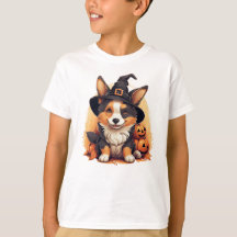 Cute Corgi Design avec Citrouilles et sorcières Ca