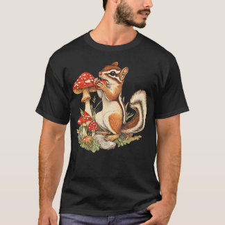 T-shirt Cute Cottagecore Chipmunk Mushroom Aesthetic Natur