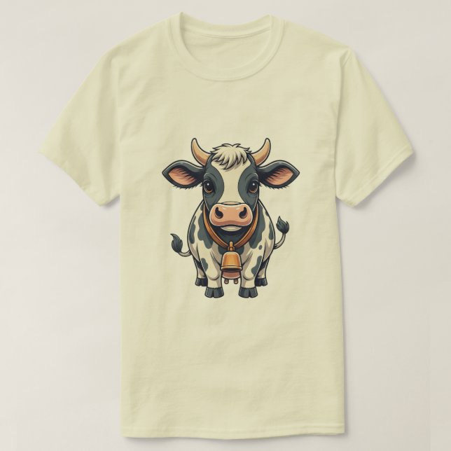 T-shirt Cute Cow Cartoon Illustration – Adorable Farm Anim (Design devant)