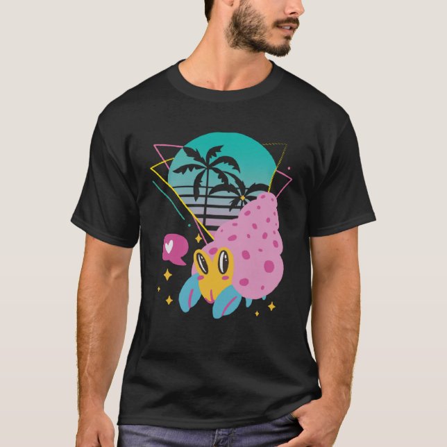 T-shirt Cute Crab with Palm trees Seafood Ocean (Devant)