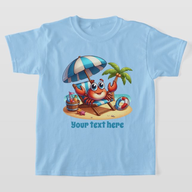T-shirt Cute crabe de plage unisex ajouter du texte (Poser)