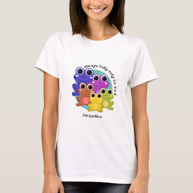 T-shirt Cute Custom PLEINEMENT COMPTER SUR DIEU Christian  (Devant)