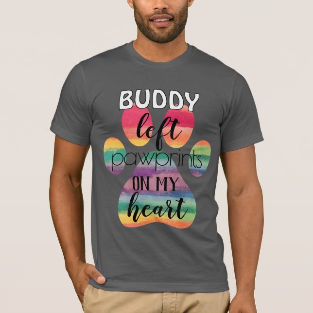 T-shirt Cute Custom Rainbow Bridge Empreintes de pattes su (Devant)