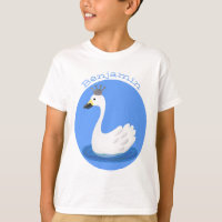 Cute cygne blanc avec dessin de la couronne