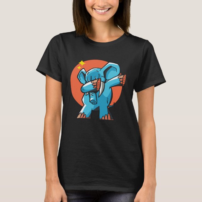 T-shirt Cute Dabbing Elephant (Devant)