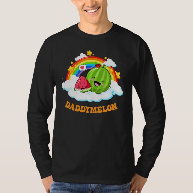 T-shirt Cute Daddy Melon Rainbow Watermelon Summer (Devant)