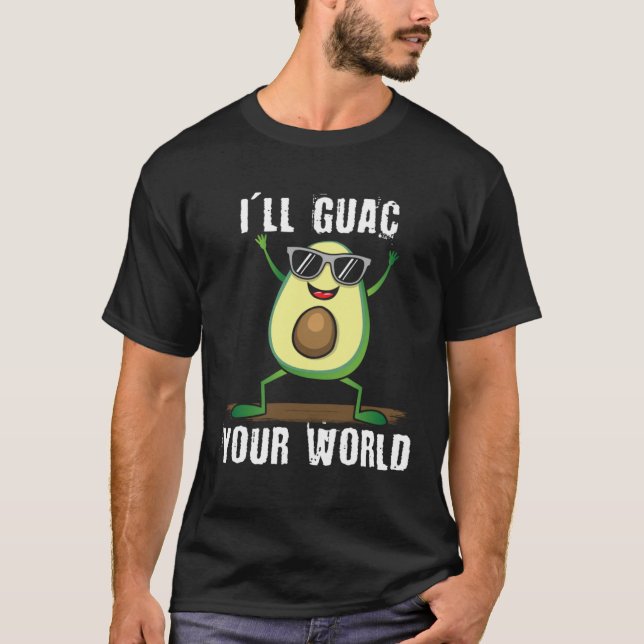 T-shirt Cute dancing avocado  guac your world  vegan (Devant)
