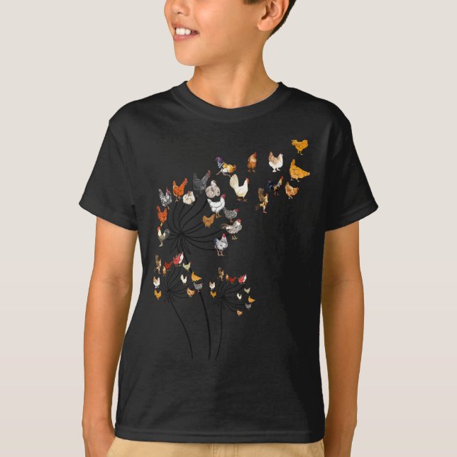 T-shirt Cute Dandelion Chickens Lover Shirts For Women Gir (Devant)