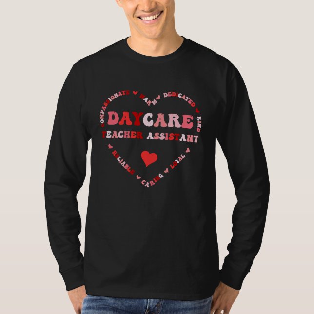 T-shirt Cute Daycare Teacher Assistant Valentines Day Hear (Devant)