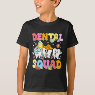 T-shirt Cute Dental Squad Tooth Surfboard Palm Trees Summe