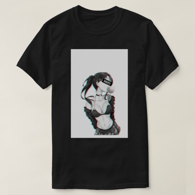 T-shirt Cute dessin animé fille waifu matériel (Design devant)