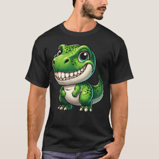 T-shirt Cute DinoRe Cartoon Showingeeth Smiling vintage
