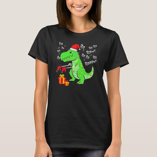 T-shirt Cute Dinosaur Fa Ra Rawr Rawr Christmas Rex Xma (Devant)