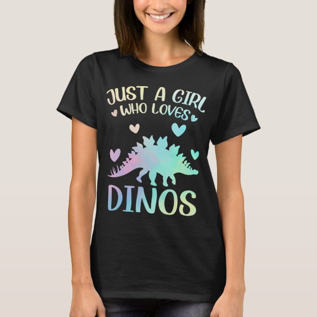 T-shirt Cute Dinosaur Juste Une Fille Qui Aime Les Dinos (Devant)