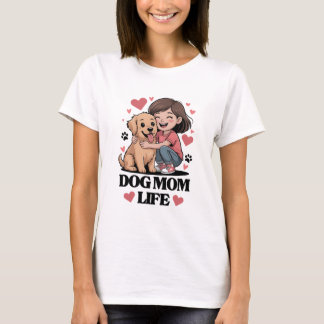 T-shirt Cute Dog Mom Life Design Adorable Golden Retriever