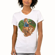 Cute Dog Mom Walking Puppies Forest Trail Illustra