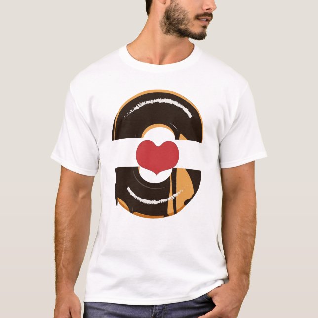 T-shirt Cute Donut Heart Couple Design (Devant)