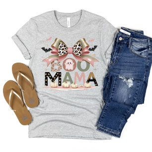 T-shirt Cute drôle Boo Mama Halloween Coquette Bow