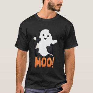 T-shirt Cute drôle Ghost Cow Moo Je veux dire Boo Hallowee