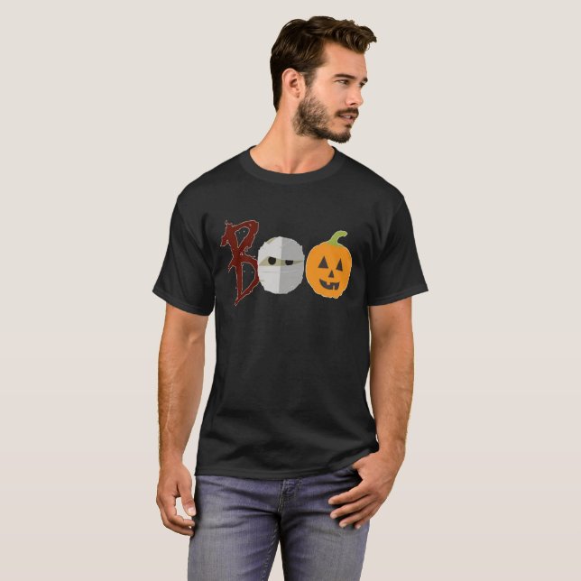 T-shirt Cute drôle Halloween Boo maman Citrouille (Devant entier)