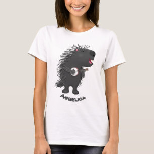 T-shirt Cute drôle porc-épic avec dessin animé de banjo