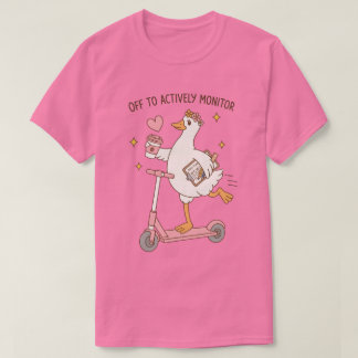 T-shirt Cute Duck Professional on Scooter Daily Planner
