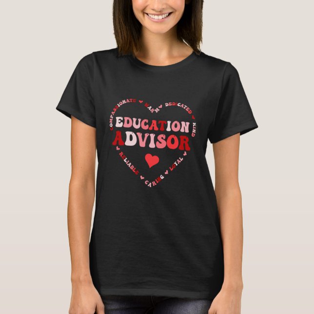 T-shirt Cute Education Advisor Valentines Day Heart (Devant)