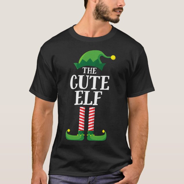 T-shirt Cute Elf Matching Famille Groupe Noël Fun (Devant)