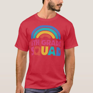T-shirt Cute Enseignant 6e année Escadron avec Retro Rai