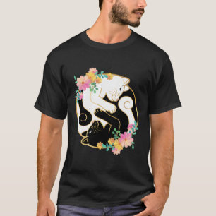 T-shirt Cute Et Adorable Chinois Yin Et Yang Chats Drôle