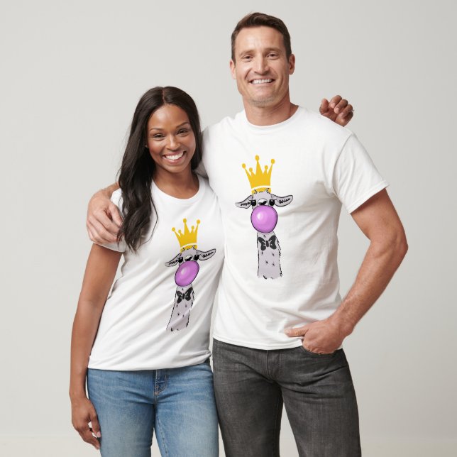 T-shirt Cute et drôle Llama souffler une bulle (Unisexe)