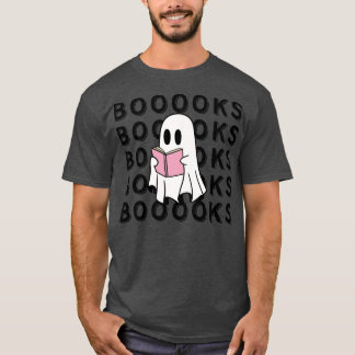 T-shirt Cute Fantôme Lire un livre rose