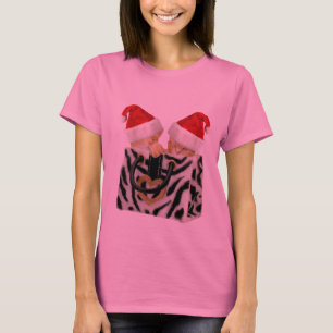 T-shirt Cute Festive Kittens en Zebra Print Handbag