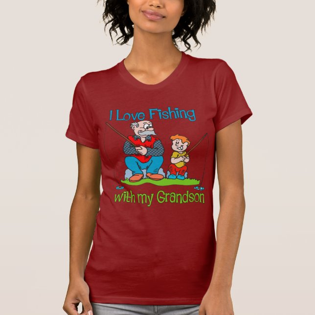 T-shirt Cute Fishing - avec Grandson (Devant)