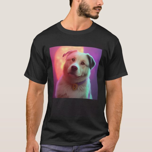 T-shirt Cute Fluffy Labrador Retriever Beagle Dog Sunset P (Devant)