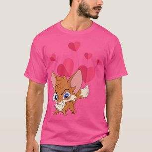 T-shirt Cute Fo Lover Forêt Animaux Nature Animale Coeurs
