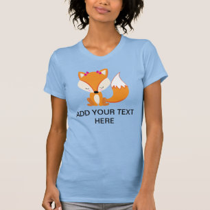 T-shirt Cute fox fille texte personnalisé pierre