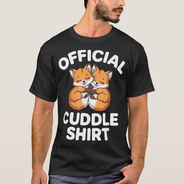 T-shirt Cute Fox Snuggle Couple This Is My Cuddle  (Devant)