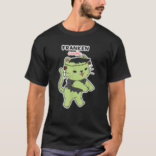T-shirt Cute Frankenstein Chat Funny Zombie Kitten